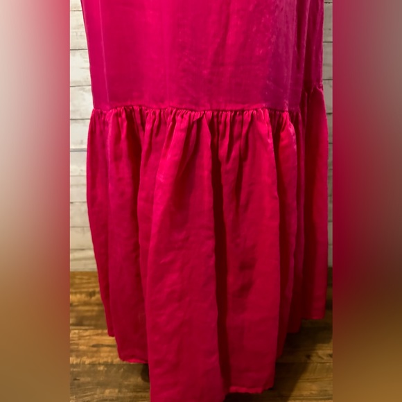 Banana Republic Women,s Fino Ramie Maxi Dress Dark Magenta Size L - Picture 6 of 8